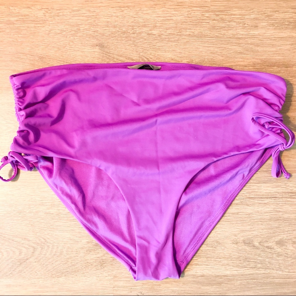 🟣 H&M Plus Size Drawstring Bikini Bottoms 22 EUC